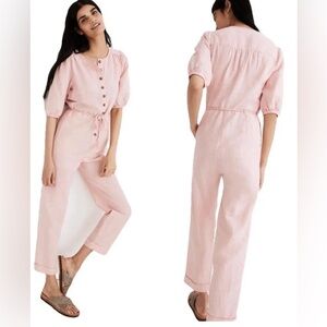 Madewell Linen Pink Jumpsuit